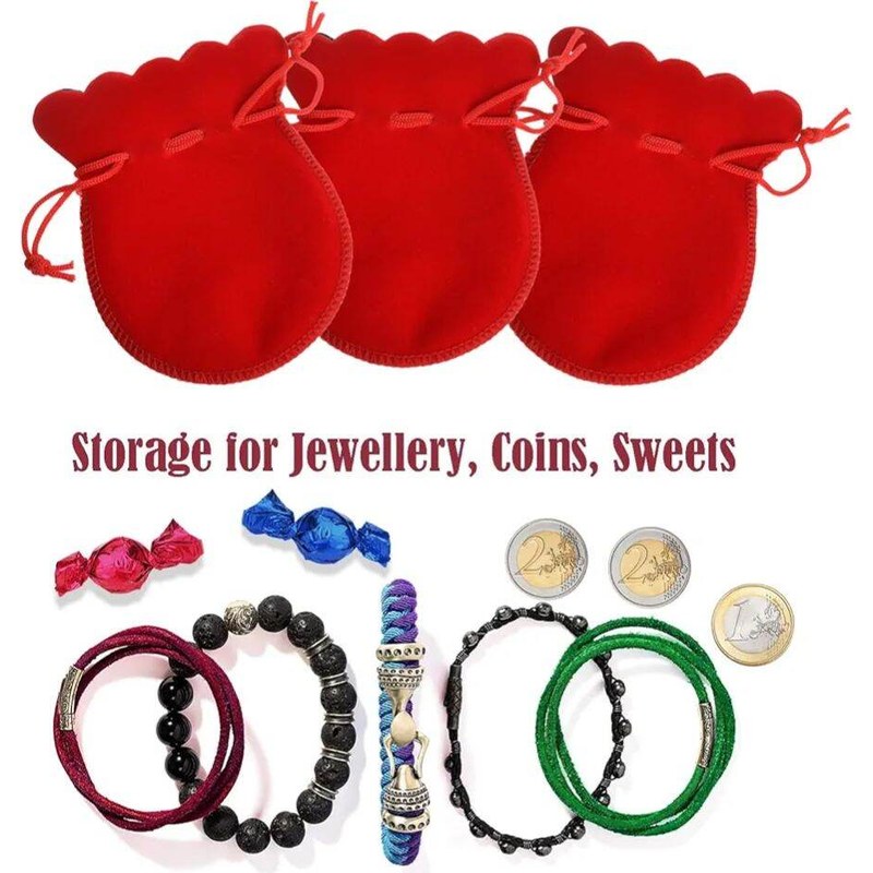 5 pcs Velvet Pouch Small Jewelry Pouch Velvet Pouch with Drawstring Gift Bag Jewelry Pouch DIY Candy Gift Bags for Jewelry Gift Party Wedding Occasions,Portable,9x7cm