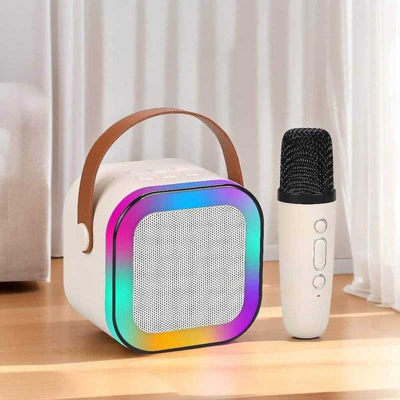 K12 Karaoke Machine Portable Bluetooth 5.3 PA Speaker With 1 Wireless Microphones Home Family Singing Children's Gifts Best For Small Occasion