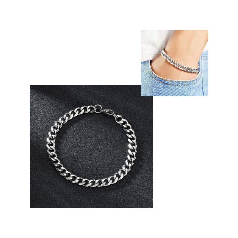 Hot Selling Simple Hip Hop Chain Bracelet Set D1 Temple Exhibition Autumn Retro Brelet Jewelry Birthday Wedding Engagement Bridal Party Bracelat Classic Gift Braslete Bangles Silve