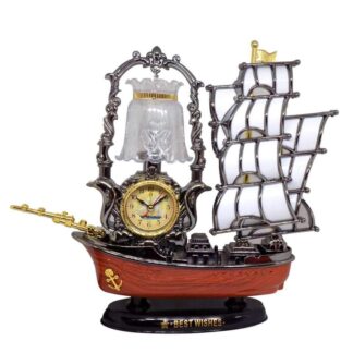 Ship Lamp with Clock, Home Decoration Item, Best Gift Item for Diwali and Other Festive Occasion, - Wall Clock