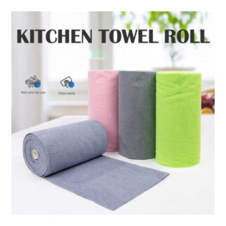 1 Roll of 20 Sheets Reusable Cleaning Wipe Household Kitchen Cloth Microfiber Towel Rolls Dish Rags Wash Paper Towel Replacement