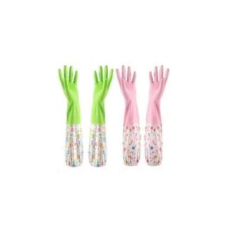Premium Silicone Hand Gloves Durable Latex and Silicone Gloves for Dishwashing and Household Cleaning - Waterproof, Long Cuff, Flock Lining, Non-Slip Thermal Grip