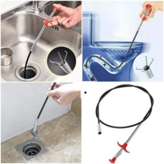 Spring Pipe Dredging Tools, Drain Snake, Drain Cleaner Sticks Clog Remover Cleaning Household for KitchenBending sink tool