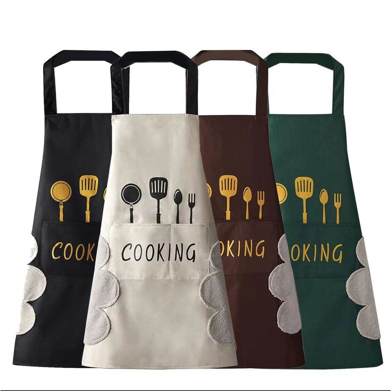 High-Quality Cotton Blend Waterproof Cooking Apron with Pocket for Kitchen & Dining