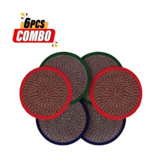 Sotoronji Dining Table Placemat Set – 6-Piece Traditional Handwoven Combo for Table Decor | Multicolor
