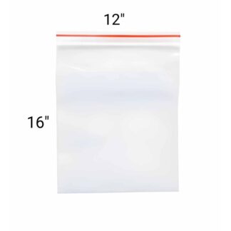 12''x16'' Inch Pack of 50 Pcs Clear Zipper Poly Bag / Zip Lock Bag.