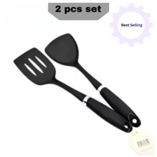 2Pcs Silicone Hollow Spoon Shovel/Spatula Cookware Classic Colander Spoon Kitchen Tool (product as per stock)