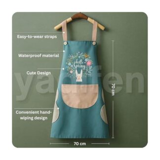 CHAMELI Kitchen Apron for Women with Big Front Pocket Hand-Wiping Waterproof Apron for Kitchen Unique Design Kitchen Accessories items for Home Cooking