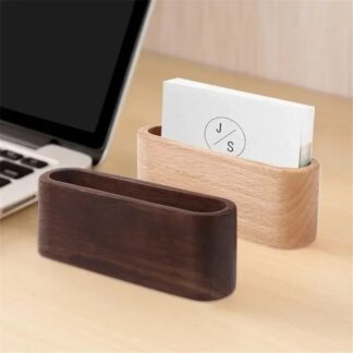 Wooden Business Card Holder Note Holder Display Rack Card Holder Office Supplies Stationery Desktop Accessories Storage Box