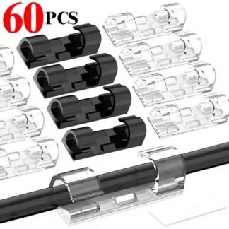 Cable Clips Organizer Drop Wire Holder Cord Management Self-Adhesive Cable Manager Fixed Clamp Wire Winder For Home Office Car