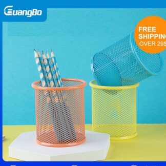 GuangBo Pen Holder Metal Round Mesh Pen Holder Office Stationery WBT25923