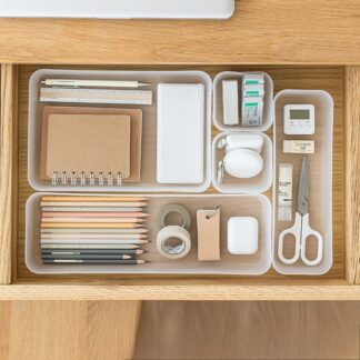 Stationery Drawer Storage Partition Storage Box, Desktop Office Desk Built-in Pen Holder Storage Box