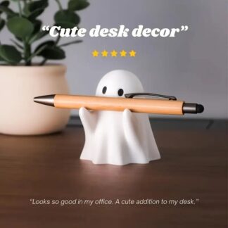 Cute Creative Ghost Pen Holder Portable Halloween Ghost Figurine Funny Decorative Little Ghost Statue