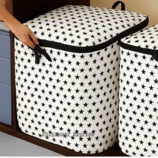 Square Box- Star Printed Huge Capacity Quilt Storage Bag - Premium Quality Storage & Clothes Organizer Dustproof Box.SP-B