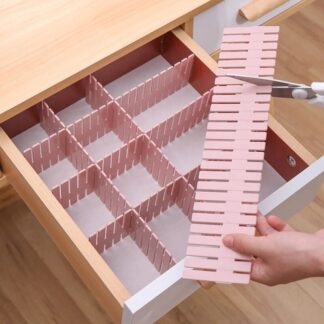 6 X Adjustable Drawer Clapboard Partition Divider Cabinet DIY Storage Organizer - LARGE