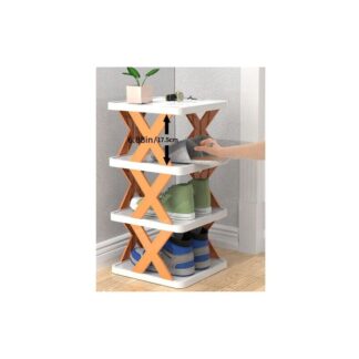 4 Layers Simple Shoe Rack Folding Shoe Cabinet Multi-layer Shoes Storage Organizer Space-Saving Shoes Shelf Door Color Matching Cabinets