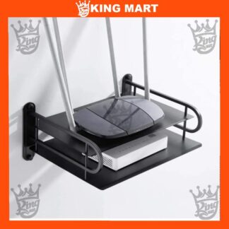 Router Stand Black Metal Wireless Wifi Router Stand Box / TV Set Box Shelf Wall Hanging Plug Board Bracket Cable Storage Organizer