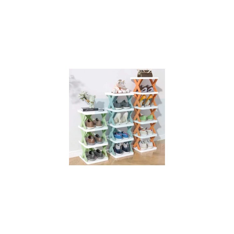 5-Tier Small Tall narrow vertical shoe rack,Stackable Free Standing Shoe Rack,Space Saving Furniture Shoe Storage Organizer