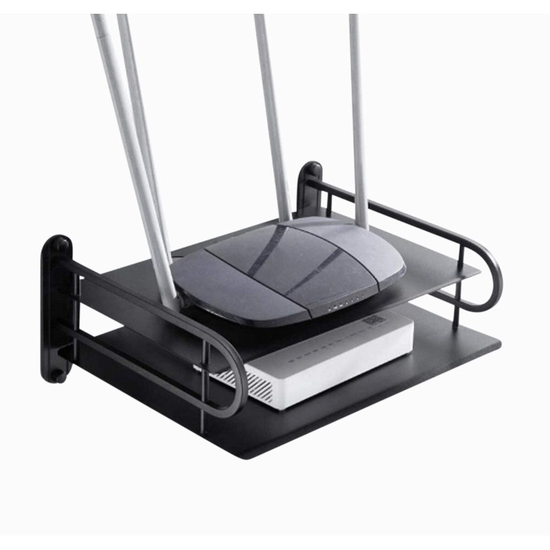 Wall Mounted Router Stand Hanging Storage Organizer Metal Wireless Wifi Router Stand Storage Box TV Setup Box
