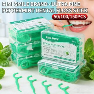 RIMI SMILE 50/100/150Pcs Ultra Fine Mint Dental Floss Sticks Portable Box Easy Carry Teeth Cleaner For Daily Life Travel