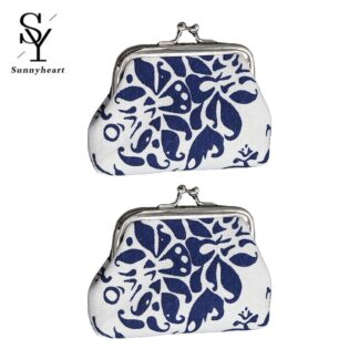 Sunnyheart Coin Purse for Women 2pcs Women’s Canvas Coin Purse Mini Palm Size Wallet Durable Dust-proof with Secure Buckle Closure Compact Card Coin Holder for Everyday Use Perfect