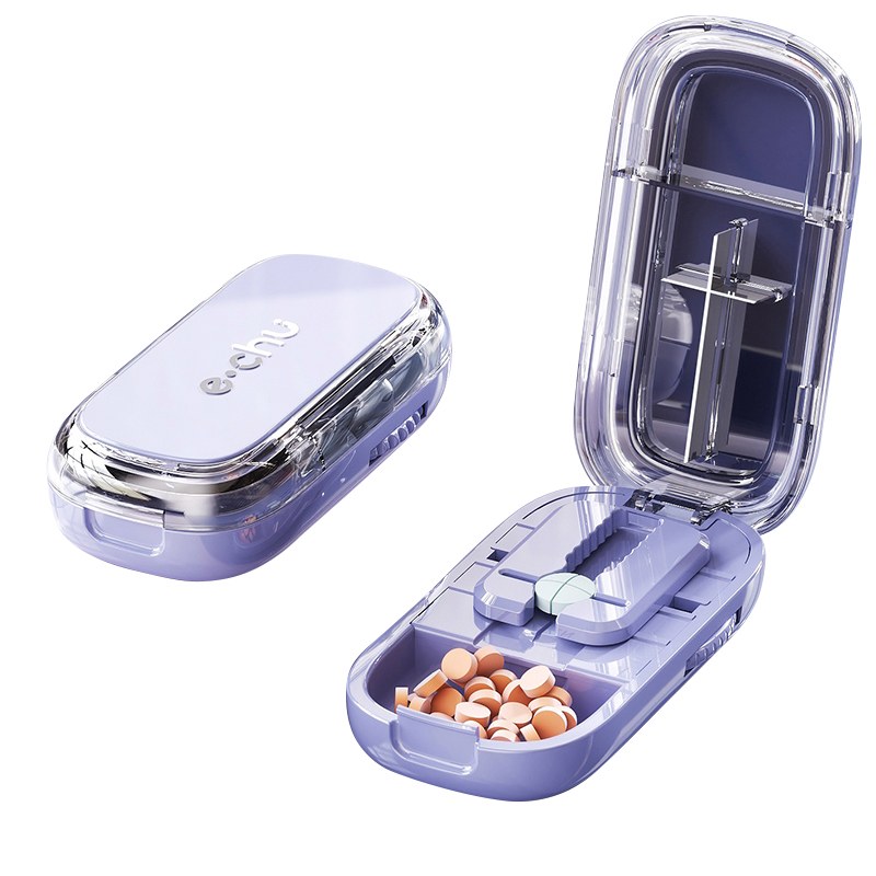 Portable Medicine Cutter And Divider Divide Into Two Or Four Equal Parts Small Easy To Carry For Suitable Home And Daily Travel