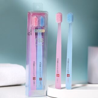 Adult Toothbrush Pink Blue Suit Ultra-fine Brush Couple Travel Household Convenient Carry Clean Oral Cavity Teeth Daily Tools