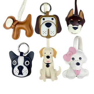 Portable Pup Squad! Leather Dog Bag Charms | Mix & Match with Attached Rings/Cords | Carry One for Daily Joy-PU Leather
